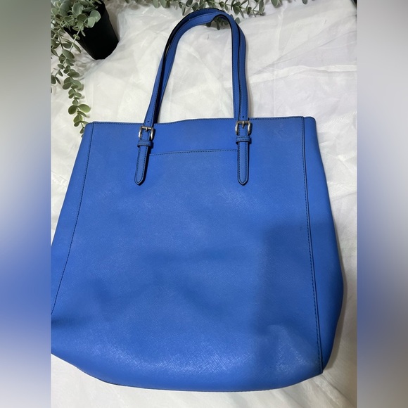 Michael Kors Saffiano Blue Jet Set Large Travel Tote - Picture 6 of 12